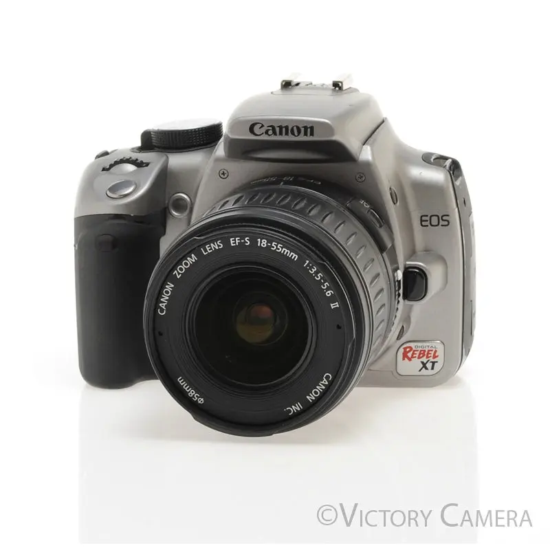 Canon EOS 350D Rebel XT Grey 8MP DSLR Camera w/ 18-55mm Zoom Lens [EXC]