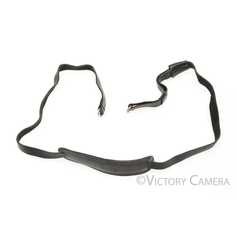 Black Leather Camera Strap for Contax Hand Made in Italy [EXC+]