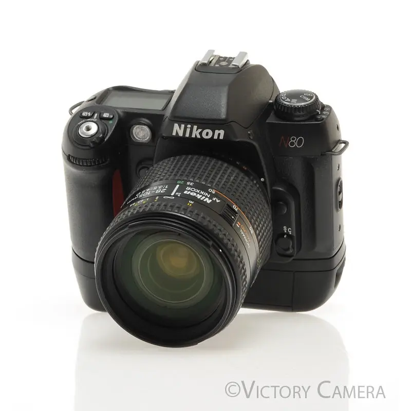 Nikon N80 AF 35mm Film Camera Body w/ Nikkor 28-105mm + Batt Grip [EXC]