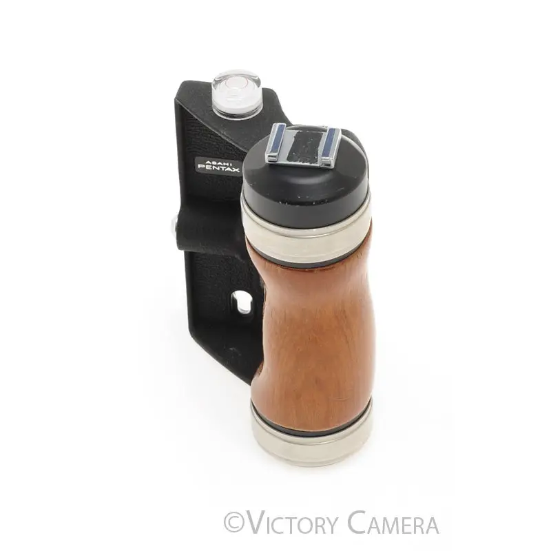 Pentax 67II 67 II 6x7 Left Hand Wooden Grip w/ Flash Shoe + Level [EXC+]