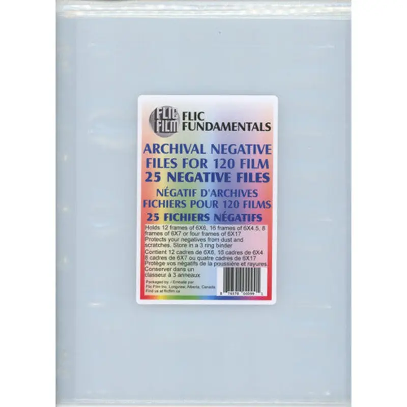 25 x Flic Fundamentals 120 Archival Negative Sleeves