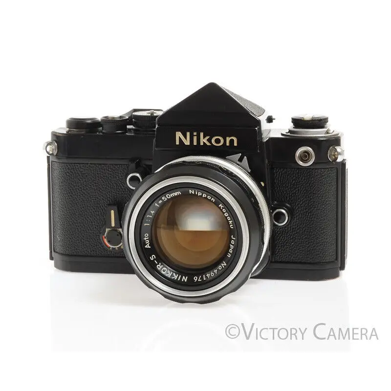 Nikon F2 Black w/ Nikkor-S 50mm f1.4 lens and Eyelevel Finder -Clean, New Seals-
