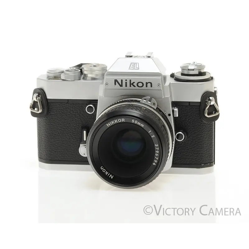 Nikon Nikkormat EL2 EL 2 Chrome Camera w/ 50mm f2 AI Lens -New Seals- [EXC+]