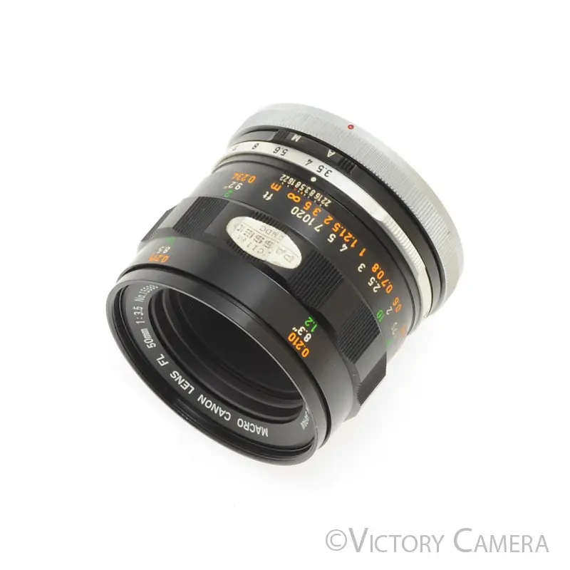 Canon FL 50mm f3.5 Macro Prime Lens w/ Life Size Adapter 1:1 Extension [EXC+]