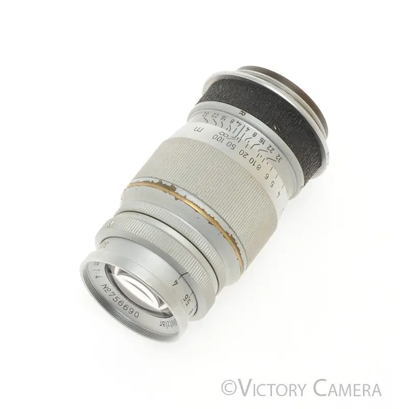 Leitz Leica Elmar 9cm 90mm f4 Chrome LTM Lens w/ Bubble [EXC-]