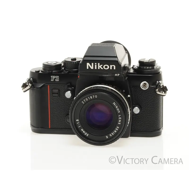 Nikon F3 HP F3HP 35mm Film Camera w/ Nikon 50mm f1.8 AI-S Lens [EXC]