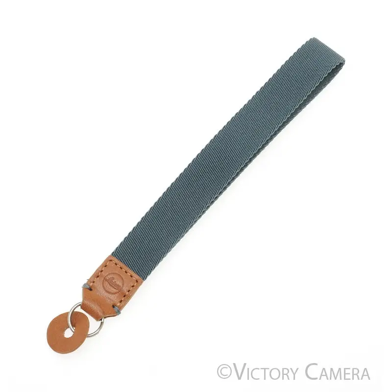 Leica Leitz Genuine Wrist Strap Blue Fabric Leather Ends [EXC+]