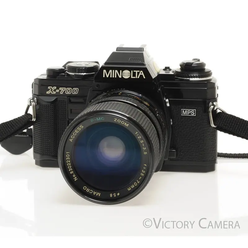 Minolta X-700 X700 Black SLR Film Camera w/ 35-70mm Lens -New Seals- [EXC+]