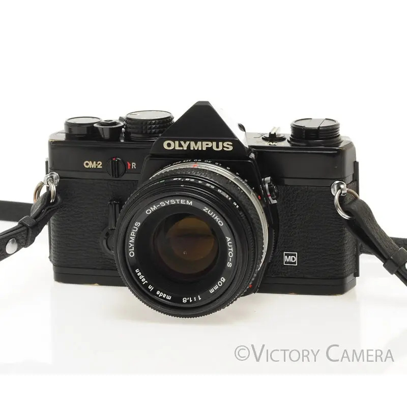Olympus OM-2 MD Black Film Camera Body w/ 50mm f1.8 Lens -New Seals- [EXC]