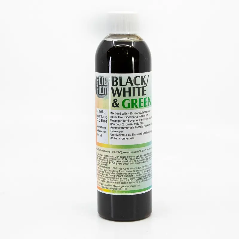 Flic Film  Black, White, and Green Film Developer