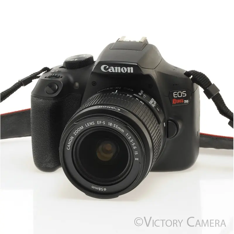 Canon Rebel T6 Digital SLR Camera Body 18mp w/ 18-55mm Lens [EXC]