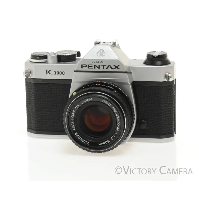 Pentax K1000 35mm Film Camera w/ 50mm f1.7 Lens -Good Seals-  [EXC+]
