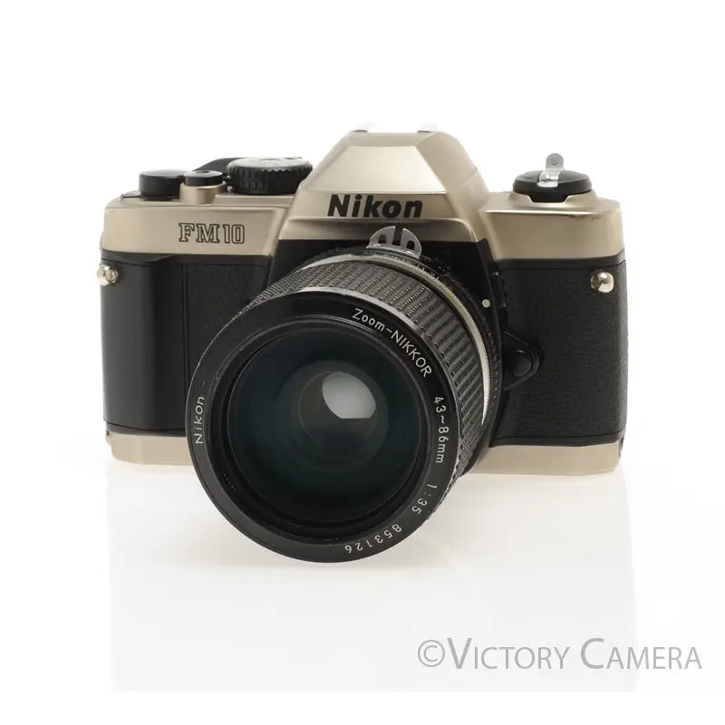 Nikon FM10 FM-10 35mm SLR Film Camera with 43-86mm Zoom Lens [EXC]