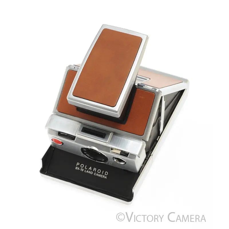 Polaroid SX-70 SX70 Chrome & Leather Camera w/ Box [EXC+]