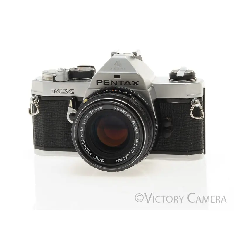 Pentax MX Chrome 35mm Camera w/ 50mm f1.7 Prime Lens -New Seals- [EXC+]