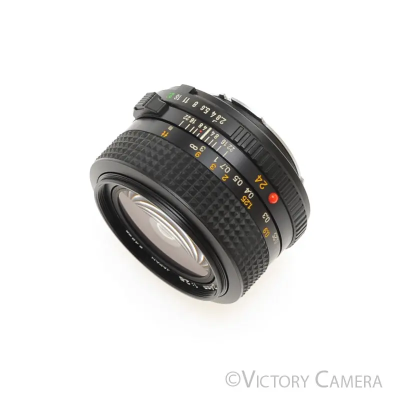 Minolta MD 24mm f2.8 Wide Angle Prime Lens w/ Shade [EXC+]