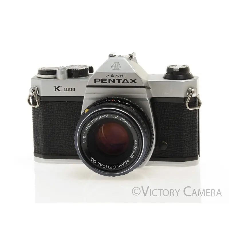 Pentax K1000 35mm Film Camera w/ 50mm f2 Lens -New Seals-  [EXC]