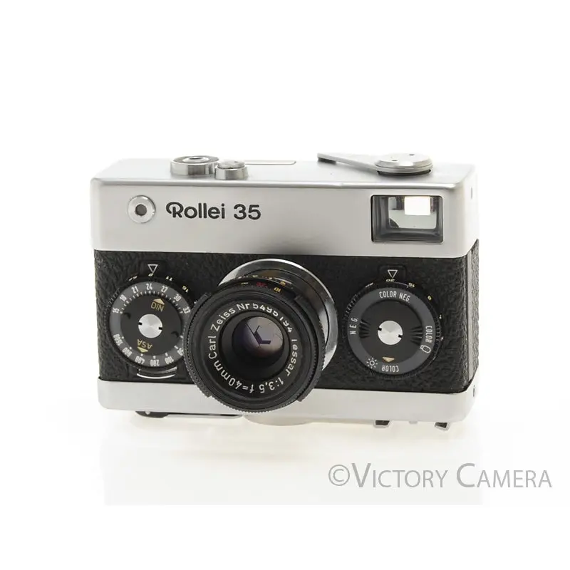 Rollei 35 Chrome 35mm Camera w/ 40mm f3.5 Tessar Lens -Good Meter-  [EXC]
