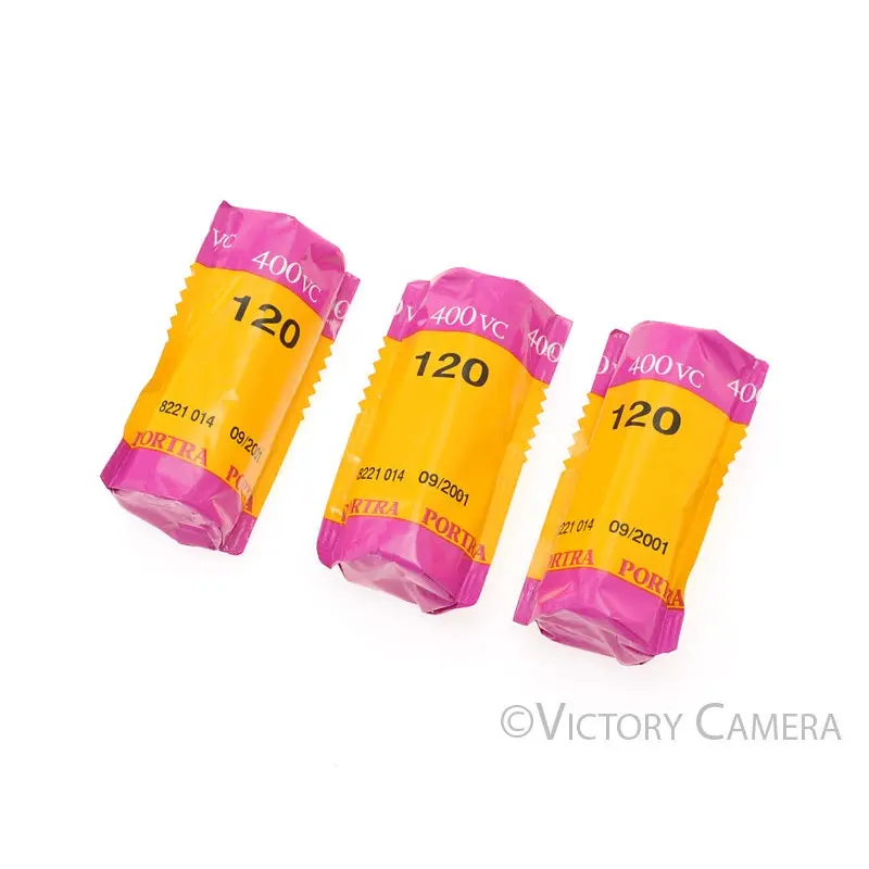 3x Portra 400VC Medium Format 120 Film -Exp. 09/2001- [AS-IS]