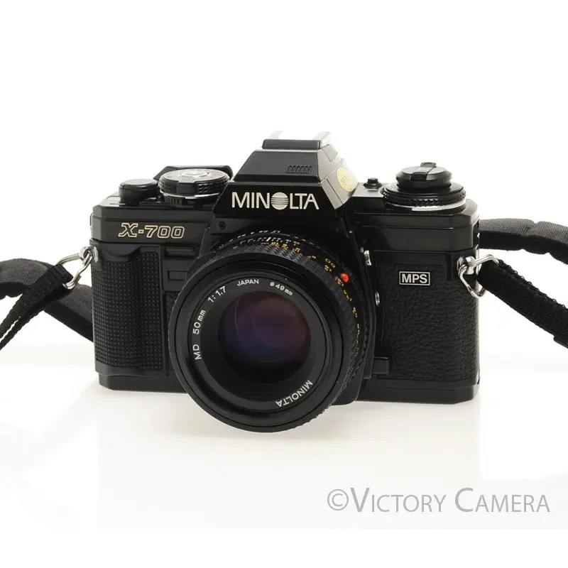 Minolta X-700 X700 Black 35mm SLR Film Camera w/ 50mm f1.7 Lens [EXC+]