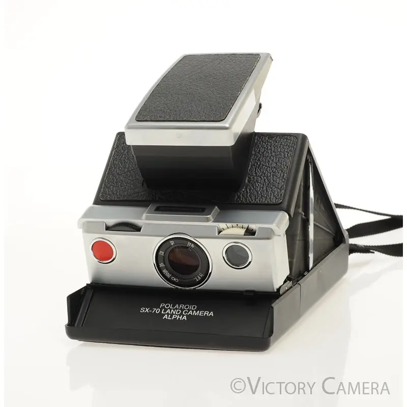 Polaroid SX-70 SX70 Land Camera Alpha Black and Chrome Instant Camera [EXC]