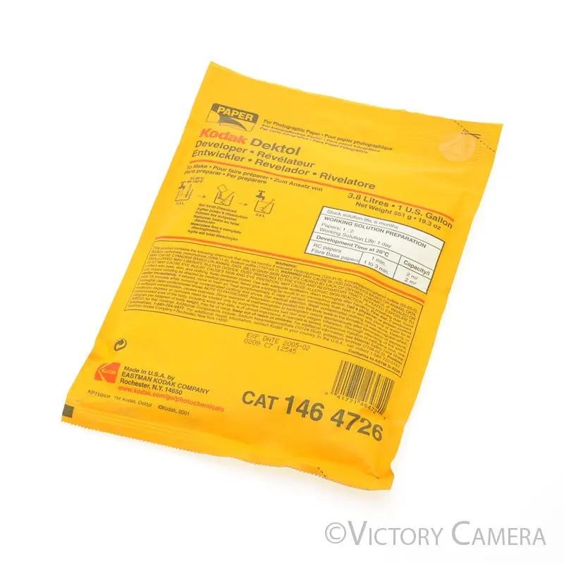 1 Gal Dektol Paper Developer 146 4726 NOS [NEW]