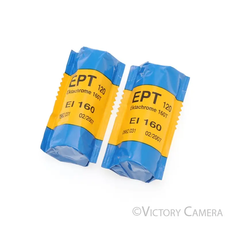 2x Kodak Ektachrome 160T EPT 120 Medium Format Film -Exp. 2007- [AS-IS]