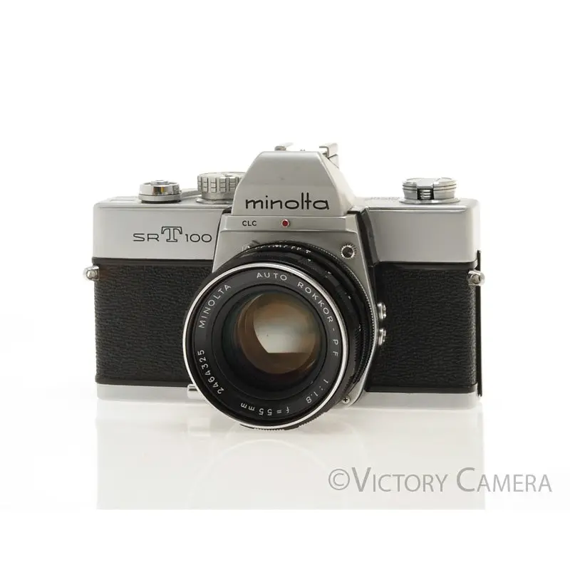 Minolta SRT 100 Chrome 35mm Camera w/ 55mm f1.8 Lens (Stop Down Meter) [EXC-]