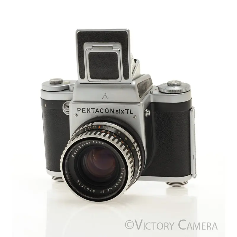 Pentacon Six TL 6x6 Medium Format Camera 80mm f2.8 Zeiss Lens WLF [EXC+]