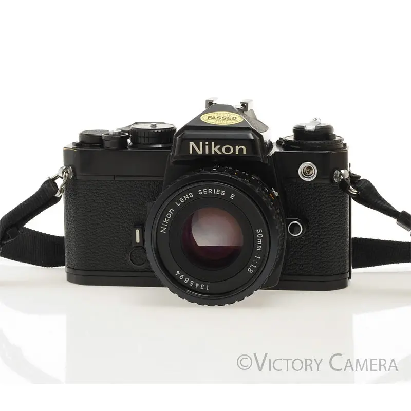 Nikon FE Black 35mm Film Camera 50mm F1.8 Lens [EXC+]
