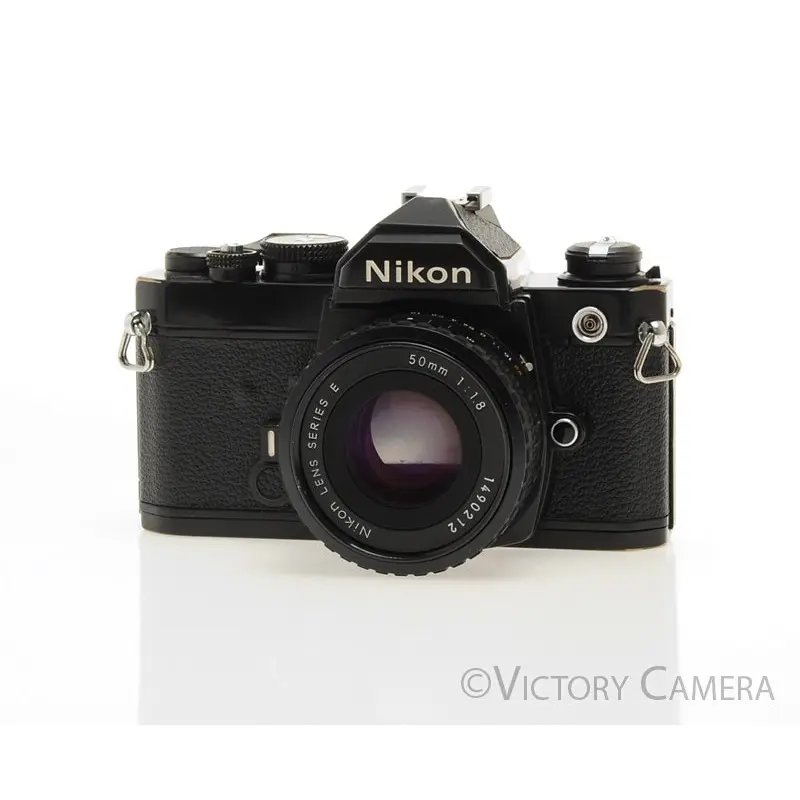 Nikon FM Black 35mm Film Camera w/ 50mm f1.8 AI-s Lens [EXC]