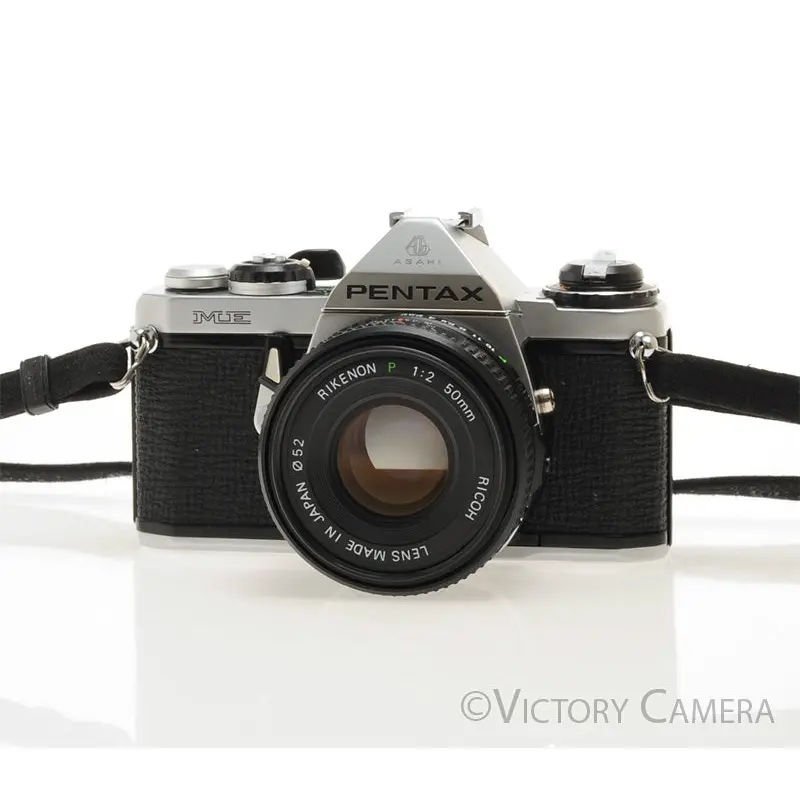 Pentax ME Chrome 35mm Film Camera w/ 50mm f2 Lens [EXC]