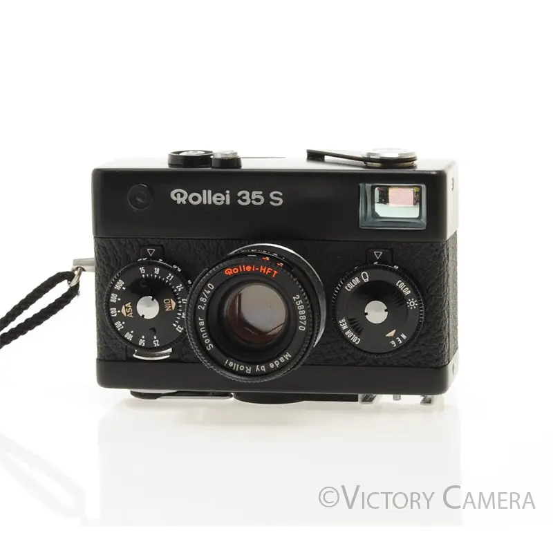 Rollei 35S 35 S Black 40mm f2.8 Zeiss Sonnar Camera -Good Meter- [EXC]