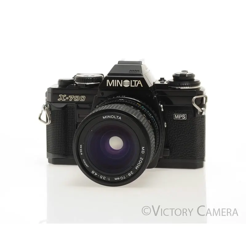 Minolta X-700 X700 Black SLR Film Camera w/ 28-70mm Lens -New Seals- [EXC]