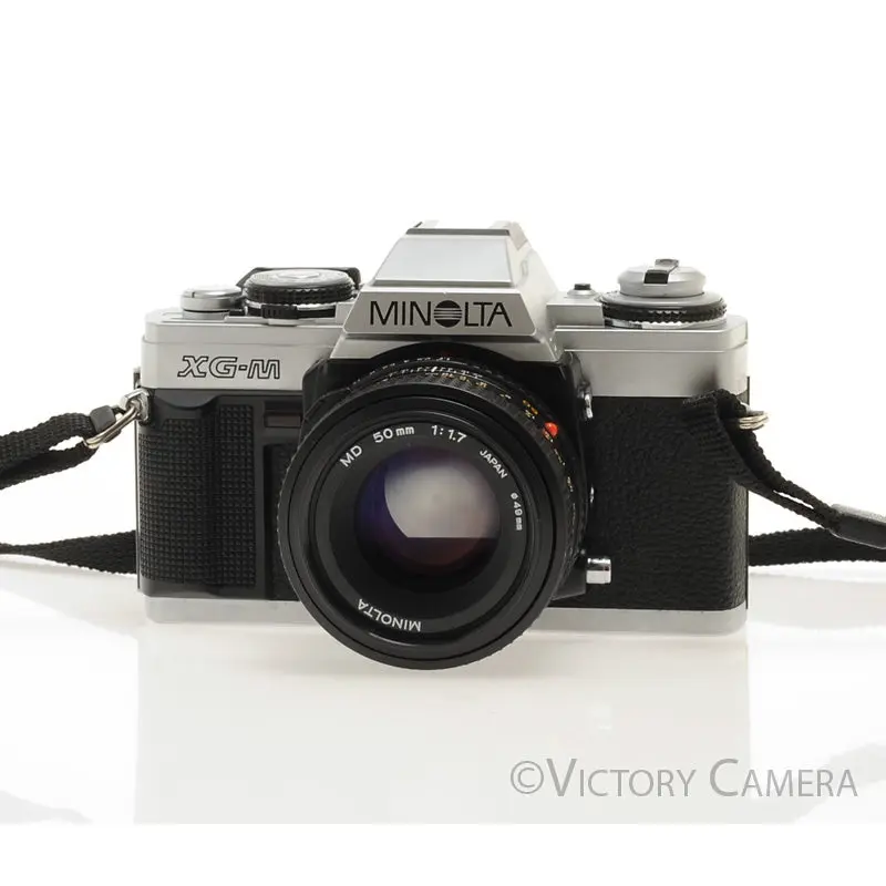 Minolta XG-M Chrome SLR Film Camera w/ 50mm f1.7 Lens -New Seals-  [EXC+]