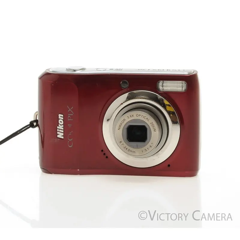Nikon CoolPix L20 Red 10MP Digital Point & Shoot Camera [EXC-]