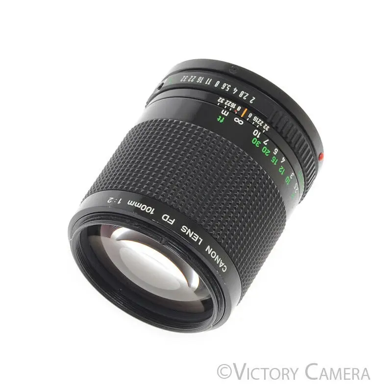 Canon FD 100mm f2 Manual Focus Prime Lens w/ Hood [EXC+]
