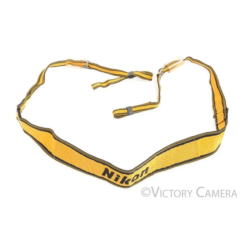 Nikon Genuine AN-6Y Yellow / Black Camera Neck Strap w/ Engraved Metal for F4 [EXC+]