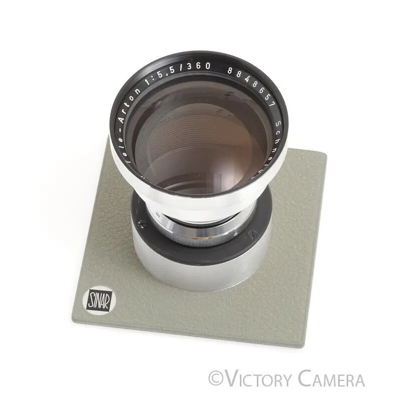 Schneider Tele-Arton 360mm f5.5 5x7 Lens in Sinar Barrel Lens Board [EXC+]