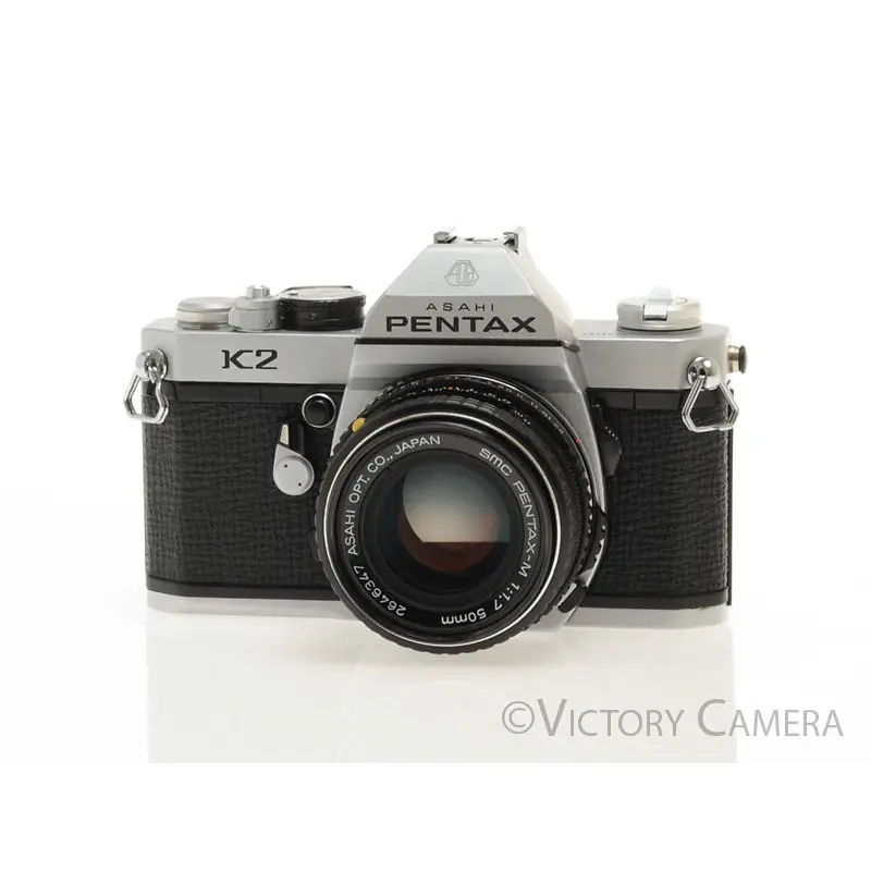 Pentax K2 Chrome 35mm Film Camera w/ Pentax-A 50mm f1.7 Lens [EXC]
