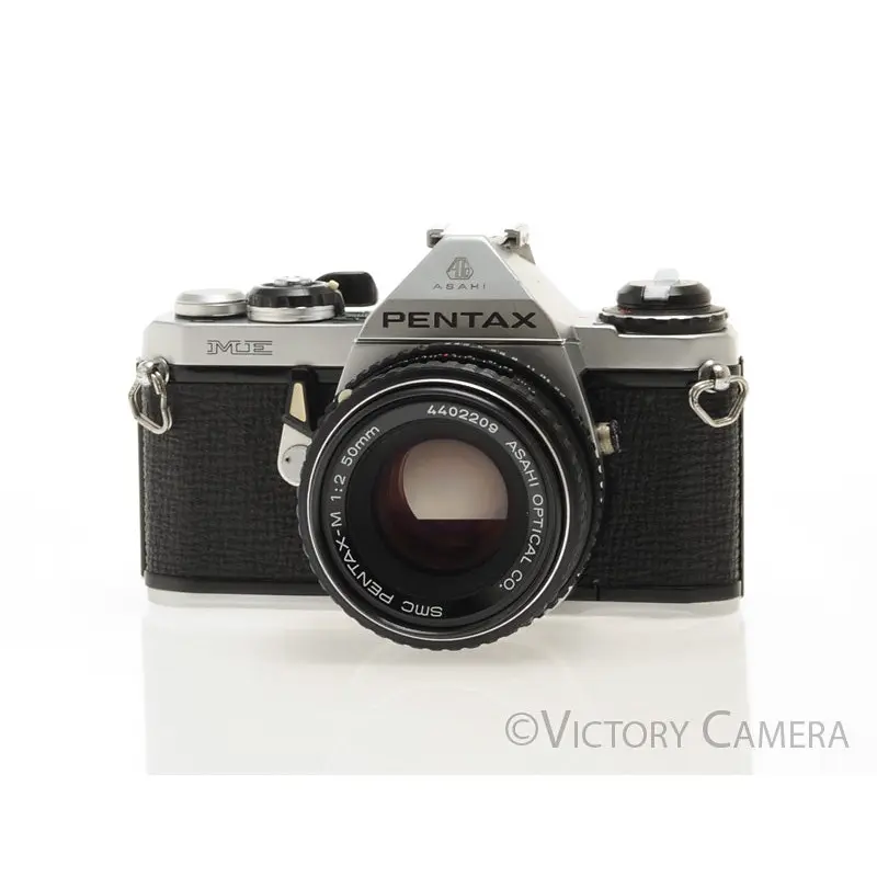 Pentax ME Chrome 35mm Camera w/ 50mm F2 Lens [EXC]