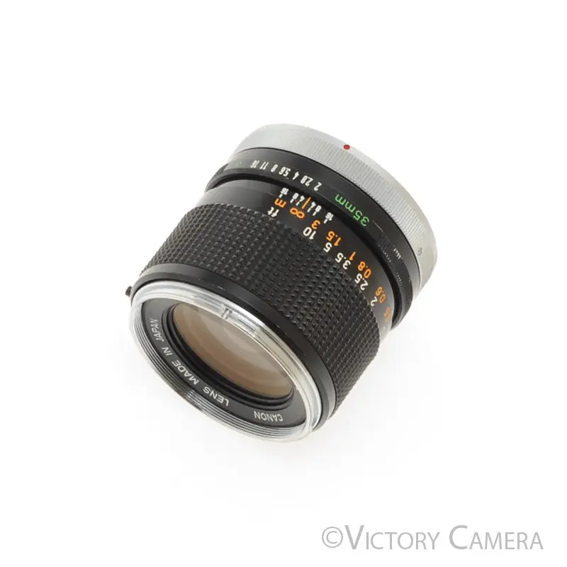 Canon FD 35mm f2 Rare FAST Wide Angle Prime Lens -Slight Yellowing- [EXC]