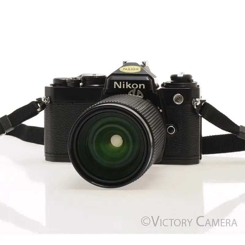 Nikon FE Black 35mm Film Camera 35-135mm Zoom Lens [EXC+]
