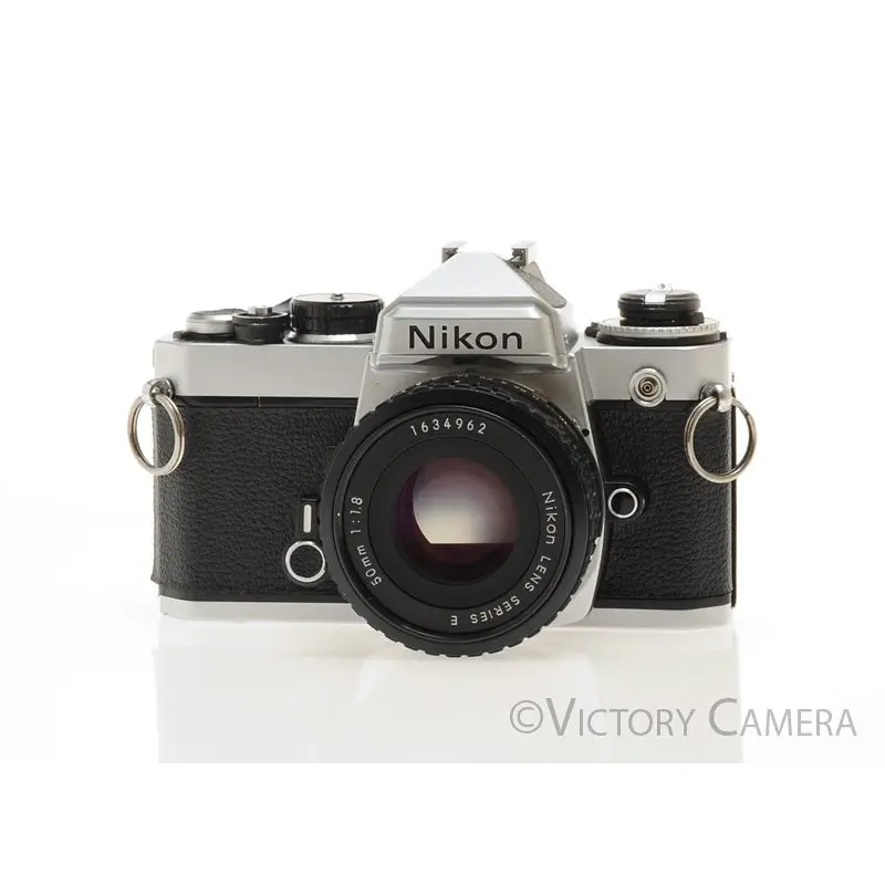 Nikon FE Chrome 35mm Film Camera w/ 50mm f1.8 Lens [EXC]