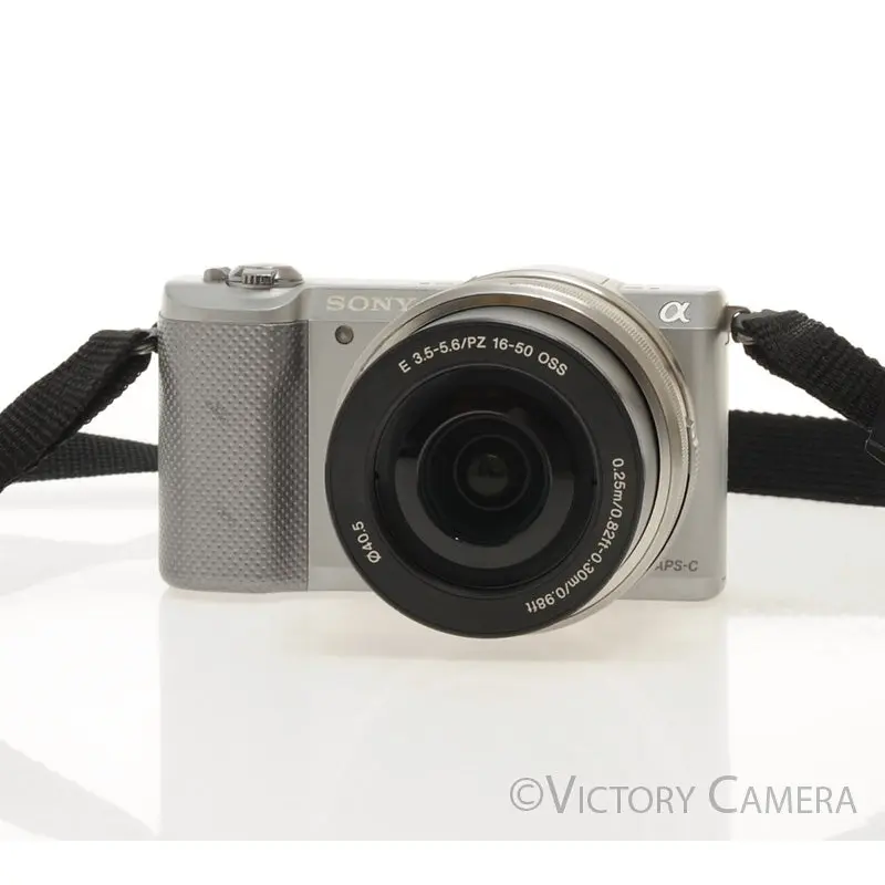 Sony a5000 20.1MP Chrome Digital Mirrorless Camera w/ 16-50mm Lens [EXC]