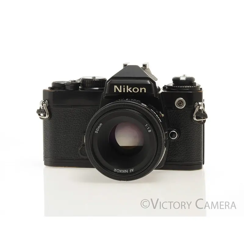 Nikon FE Black 35mm Film Camera with 50mm F1.8 Lens [EXC]