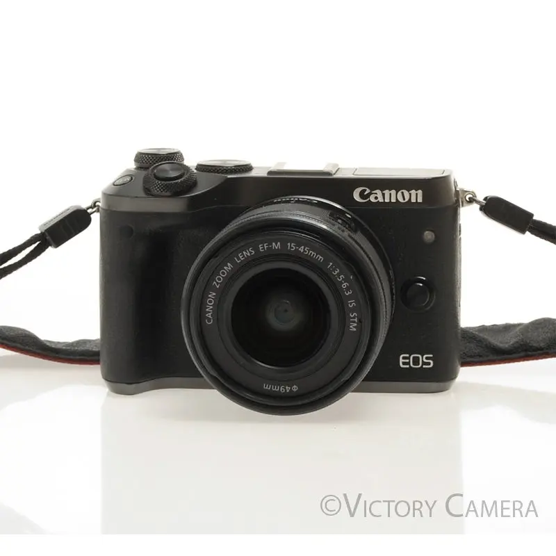 Canon EOS M6 Black 24.2MP Mirrorless Digital Camera w/ 15-45mm Lens [EXC]
