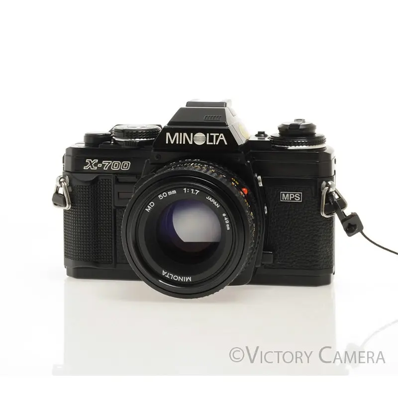 Minolta X-700 X700 Black 35mm SLR Film Camera w/ 50mm f1.7 Lens  [EXC]
