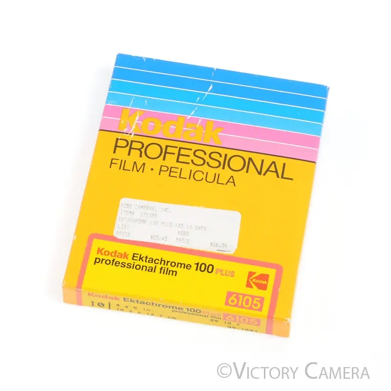 Kodak 4x5 Ektachrome 100 Plus 6105 Large Format Film box of ~10 -Expired 1993- [Good]