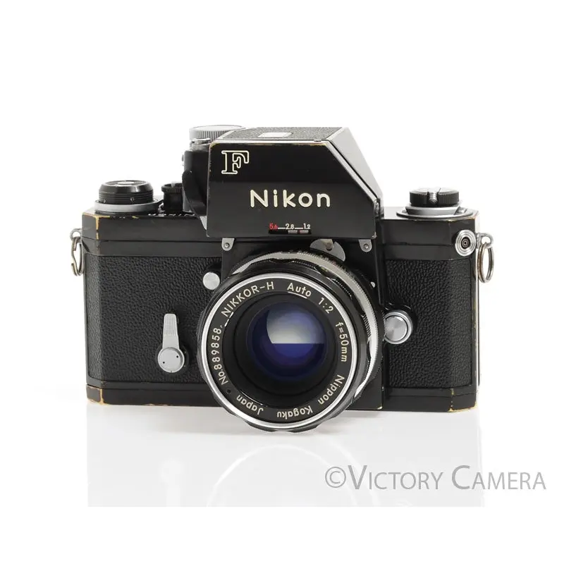 Nikon F Black Camera Body w/ FTN Photomic Prism & 50mm f2 Lens [EXC+]